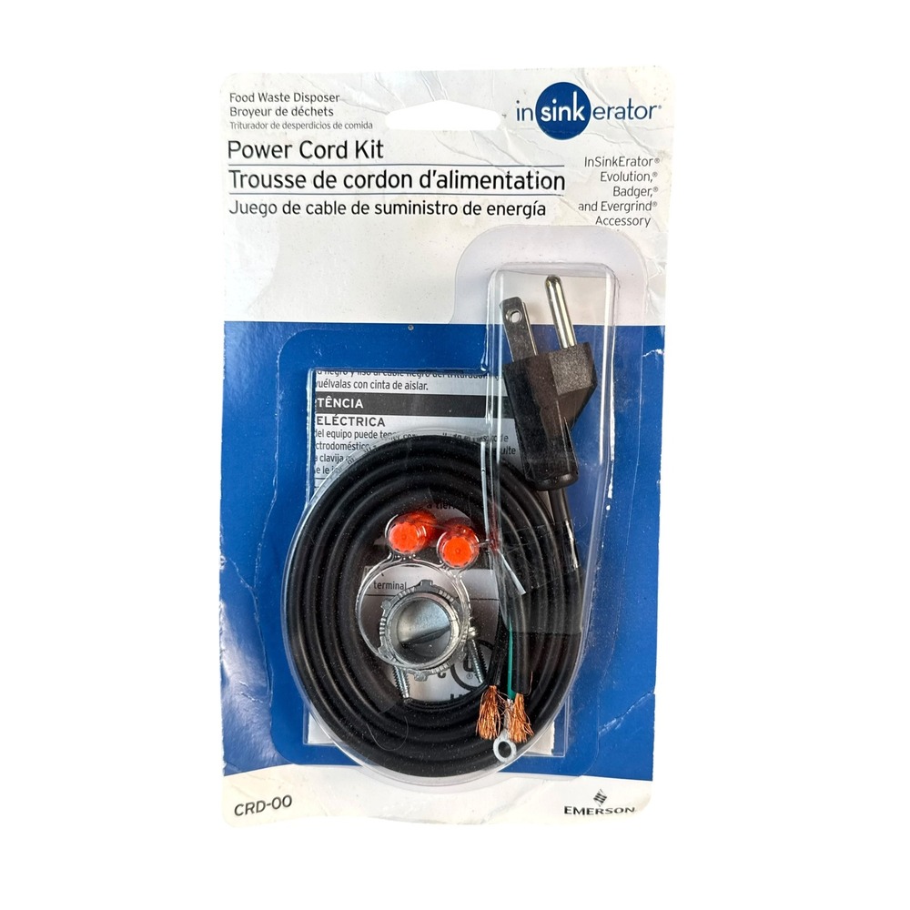 InSinkErator CRD-00 Power Cord Kit for Evolution Badger Evergrind Disposers NEW